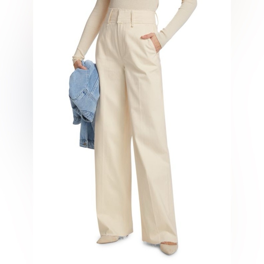 NWT PAIGE Sasha Raw-Waistband Trousers - Picture 2 of 13